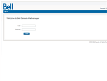 Tablet Screenshot of mailmanager.bell.ca